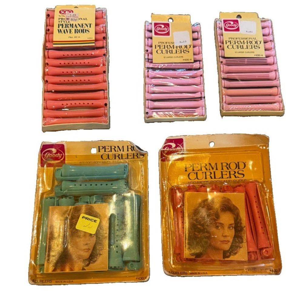 Vintage Goody Perm Rod Curlers Spin Swing Arm Curlers lot of 5 Nee in Package